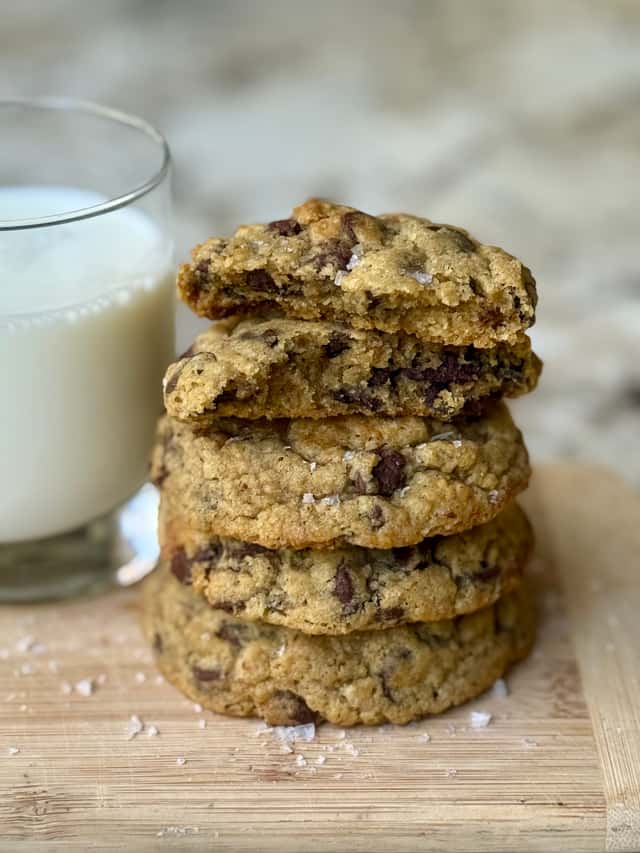 Sourdough Brown Butter Sea Salt Chocolate Chip Cookies