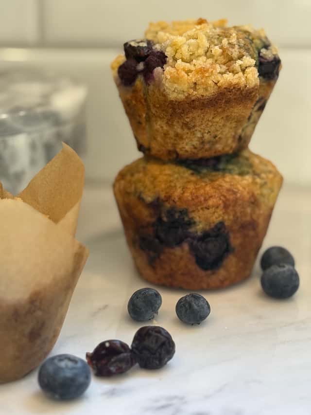 Sourdough blueberry muffins