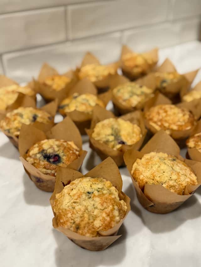 Sourdough blueberry muffins