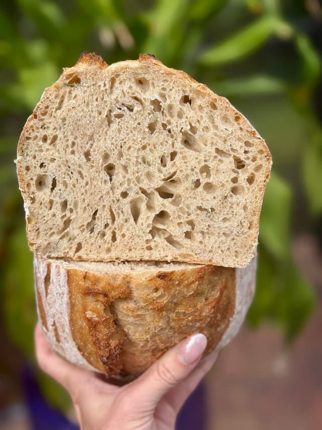 Rosemary garlic sourdough loaf